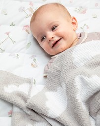 Living Textiles - Chenille Blanket - Grey Clouds
