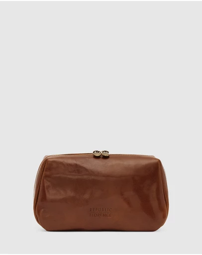 Republic of Florence - The Otto Tan Leather Dopp Kit