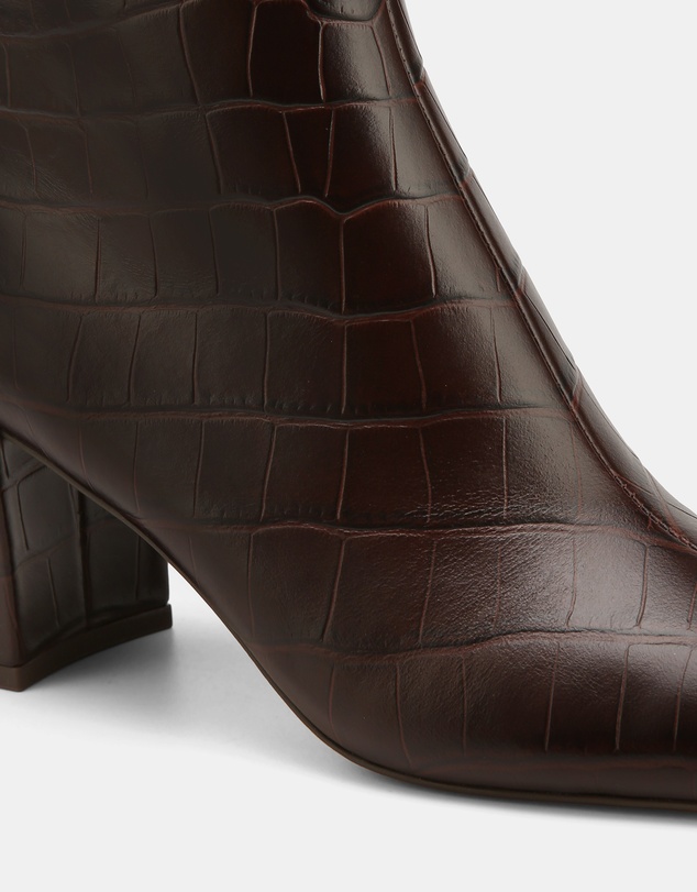 Wittner - Lean Croc Embossed Leather Ankle Boots