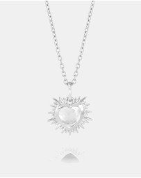Rachel Jackson - Electric Love April Birthstone Heart Necklace Silver