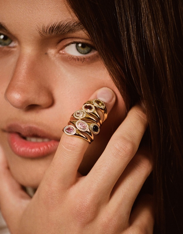 YCL  - March Birthstone Signet Ring