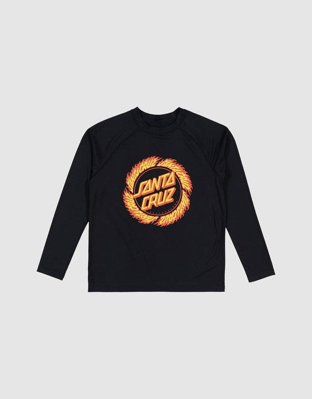 Santa Cruz - Flame Ringed Dot Front Rashguard - Teens