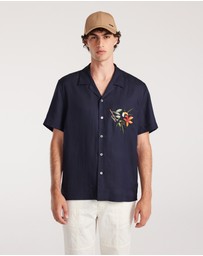 Calibre - Toucan Embroidery Short Sleeve Shirt Navy