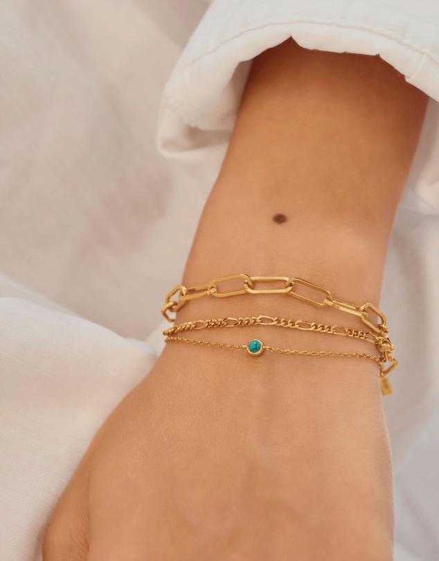 Ania Haie - Gold Bezel-Set Lab-Created Turquoise Solitaire Bracelet