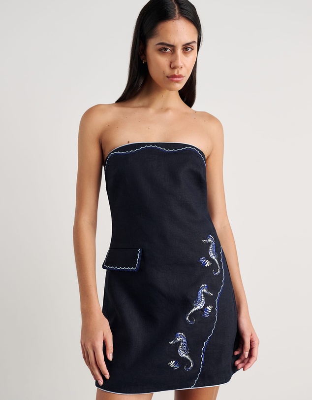 Jag - Seahorse Linen Bustier Dress