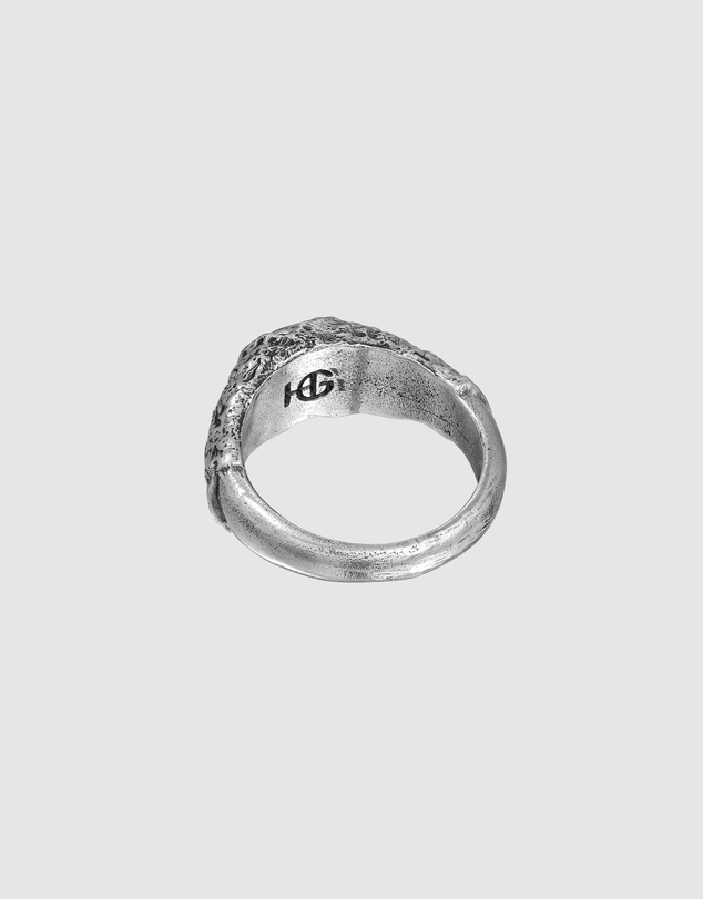 Haze & Glory - ICONIC EXCLUSIVE - Ring Signet Men Moss 925 Sterling Silver