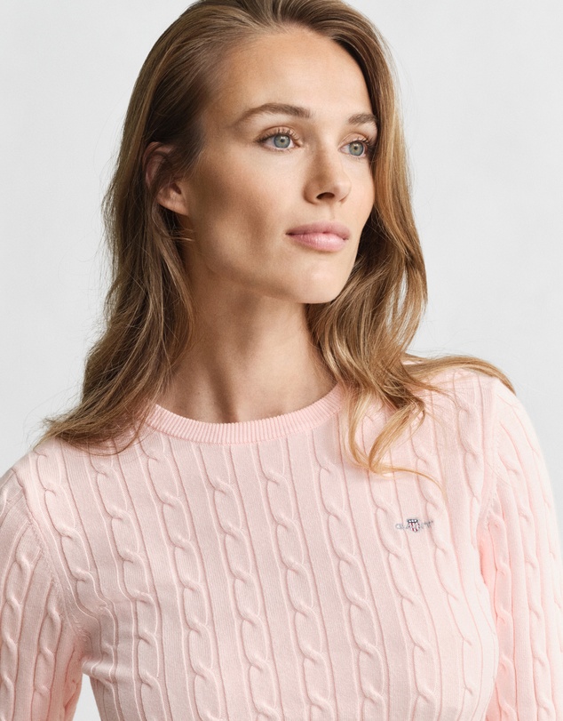 Gant - Stretch Cotton Cable Crew Neck Knit