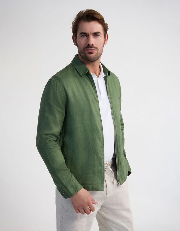 Oxford - Adem French Linen Zip Bomber
