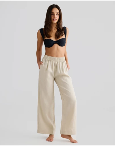 Vacay Swimwear - Sand Linen Pants