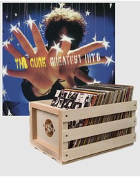 Universal Music - Crosley Record Storage Crate & The Cure Greatest Hits - Double Vinyl Album Bundle
