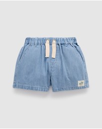 Purebaby - Pull on Denim Short -Kids-Babies