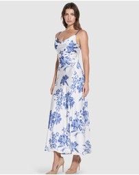GUESS - Adele Lace Neckline Long Dress
