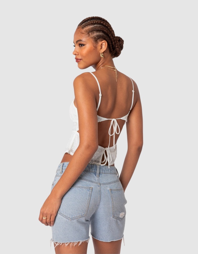 EDIKTED - Wendy Tie Back Lacey Top