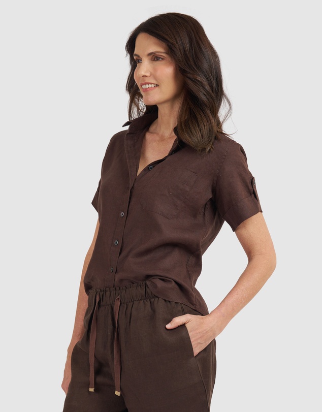 CAMIXA - FEBE Short Sleeve Linen shirt