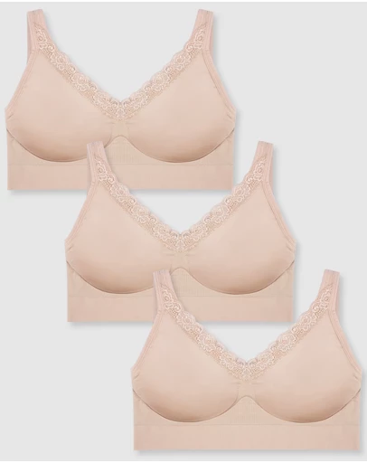 B Free Intimate Apparel - Lace Minimiser Bra - 3 Pack