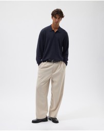 AERE - Premium Linen Blend Relaxed Knit Polo