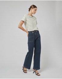 DRICOPER DENIM - Clare Oil Green Stripe Tee