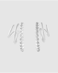 Wanderlust + Co - Triple Pave 13mm Hoop Earrings