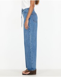 Dazie - Budapest Tie Front Low Rise Straight Leg Jeans