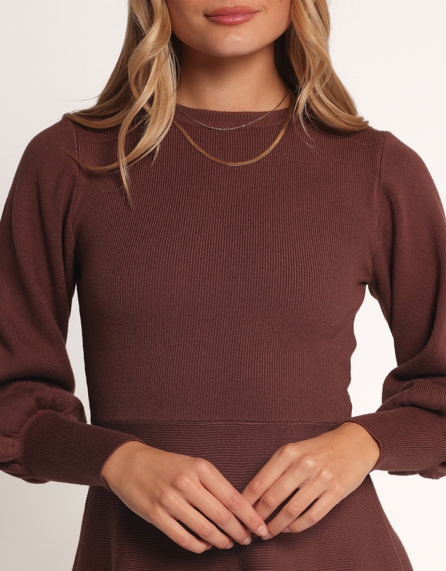 Petal & Pup - Gigi Long Sleeve Mini Dress - Brown