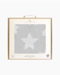 Living Textiles - Pram Knitted Blanket - Grey Stars