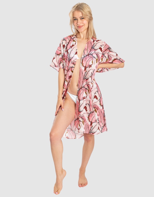 Sant And Abel - Women's Martinique® Pink Banana Leaf Cover Up