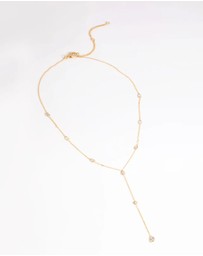 Lovisa - Gold Plated Cubic Zirconia Lariat Necklace