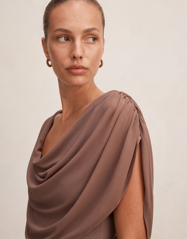 Forever New - Olivia Draped Mesh Cape Top
