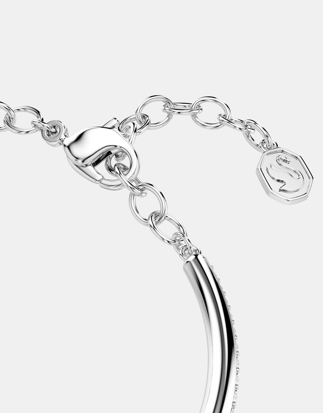 Swarovski - Dextera Bangle, Round Cut, White, Rhodium Plated