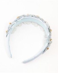 Lovisa - Blue PU Leather Fabric Cut Out Flower Headband