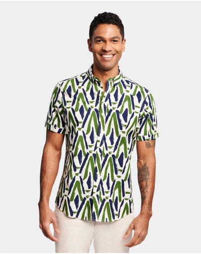 Brooksfield - Abstract Print Casual Shirt