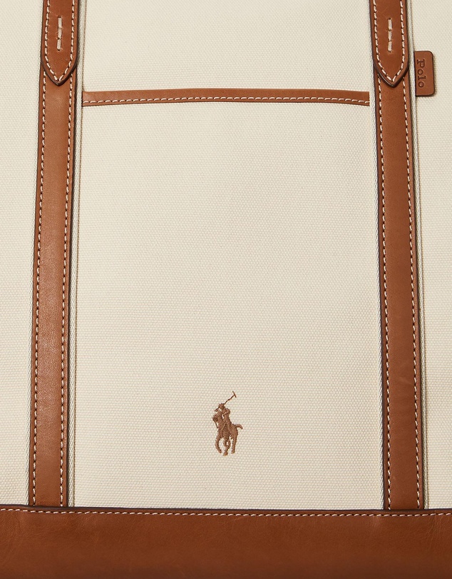 Polo Ralph Lauren - Leather-Trim Canvas Large Shopper Tote - The ICONIC Exclusive