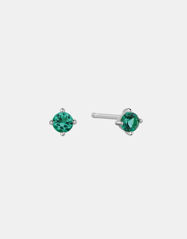 Ania Haie - Silver Green Stud Earrings