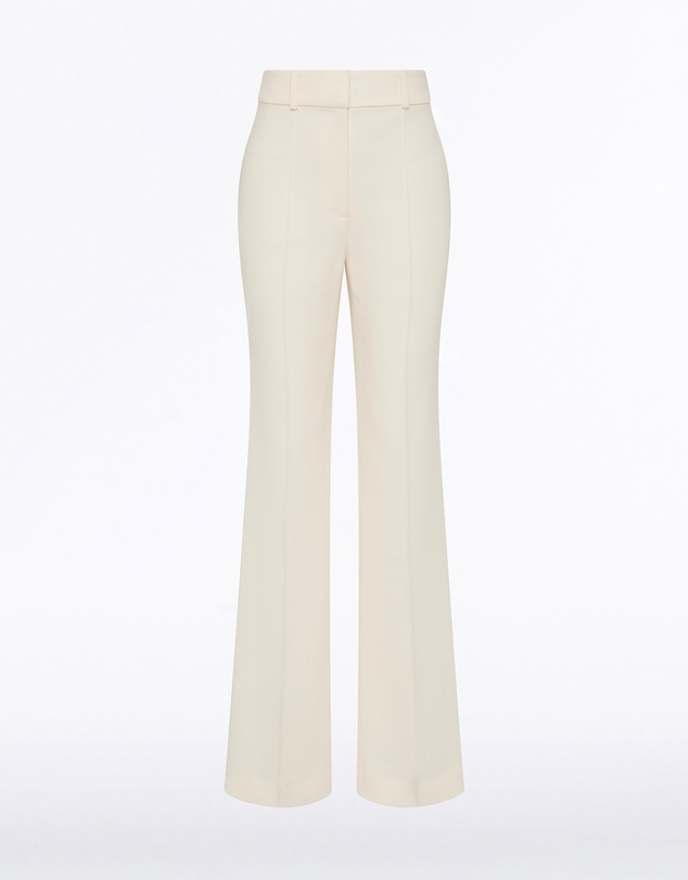 Carla Zampatti - Ivory Crepe Pintuck Flared Pant