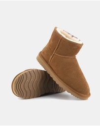 AusWooli Ugg Boots - Bondi Sheepskin Signature Short Ankle Boots