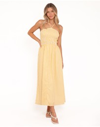 Petal & Pup - Aviva Smocked Midi Dress - Mango Stripe