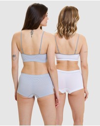 Billet Doux - Zen Attitude Crop Top Style Wirefree Bralette - 2 Pack