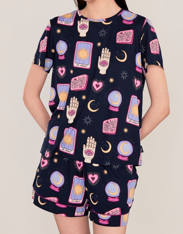 Chelsea Peers - Tarrow Card Short Sleeve Pyjama Set