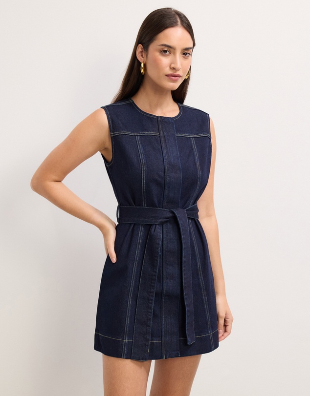 The Fated - Leni Sleeveless Denim Mini Dress