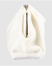 Olga Berg - Queenie Gathered Woven Clutch
