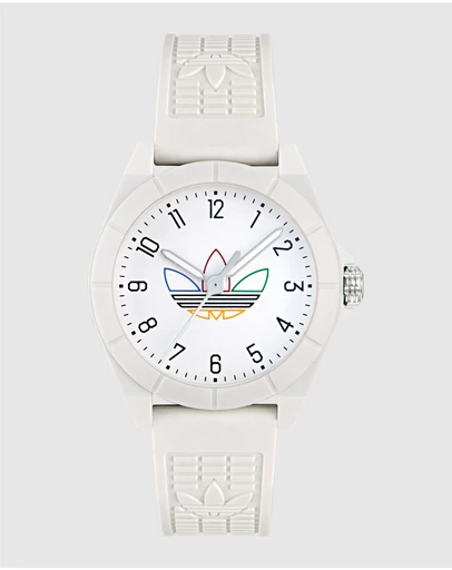 adidas Originals - Project Four 41mm White Dial and Resin Strap Analogue Watch