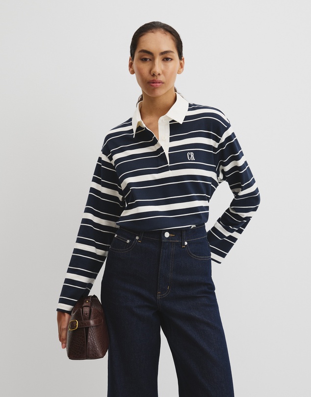 Country Road - Australian Cotton Stripe Rugby Polo Sweat