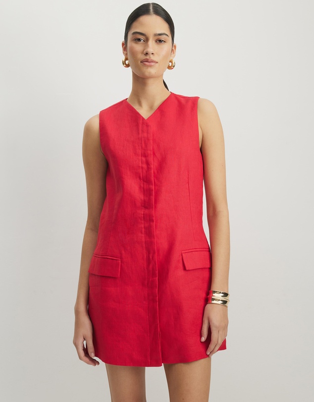 AERE - Tamsin Linen Mini Shift Dress
