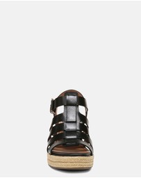 Vionic - Jaylah Wedge Sandal - Black Leather