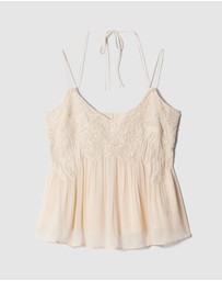 & Other Stories - Embroidered Strappy Top