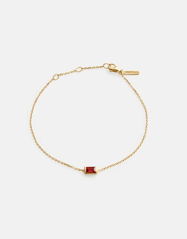 Kirstin Ash - Baguette Birthstone Bracelet January Garnet