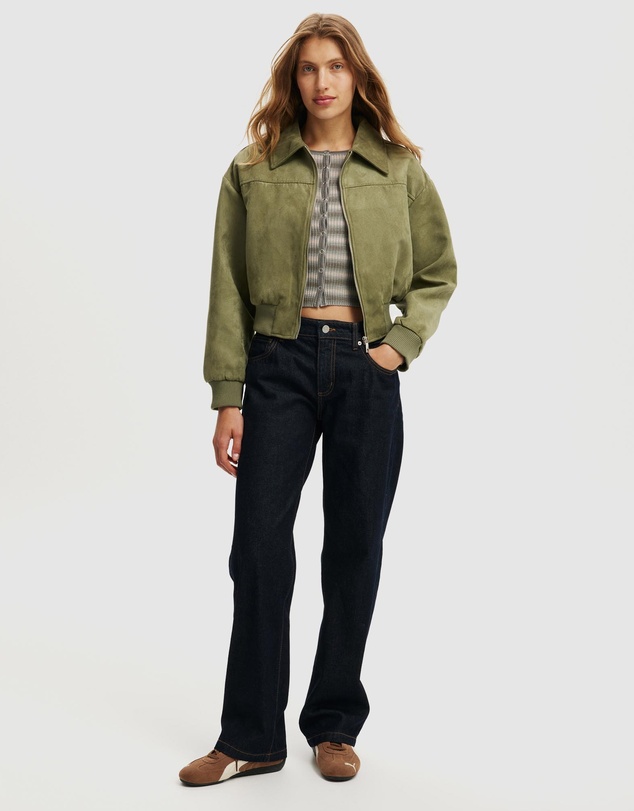 Cotton On - Sophia Faux Suede Bomber Jacket