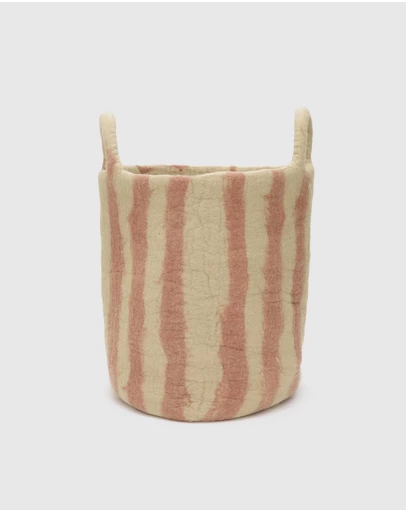 Phile - Toy Basket in Pink Stripe - Large