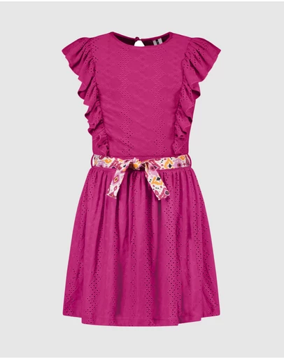 B.Nosy - Embroidered Ruffle Dress - Kids-Teens