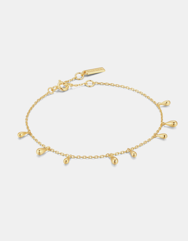 Ania Haie - Gold Polished Teardrop Dangle Station Bracelet
